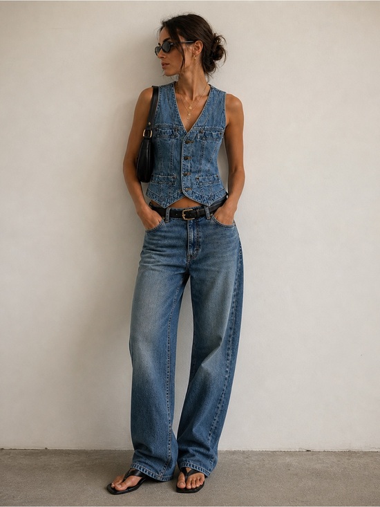 lizwear Jackets & Blazers - LizWear | Vintage Denim Vest | Cotton | Size M